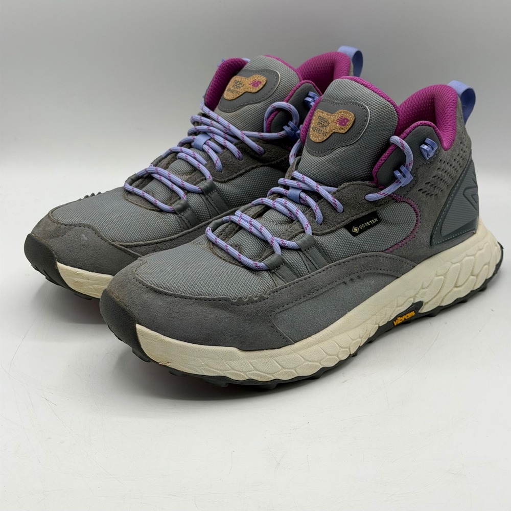 New Balance Fresh Foam X Hierro Mid GORE-TEX Grey Purple Hiking Boots Womens 8.5